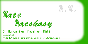 mate macskasy business card