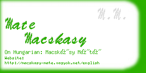 mate macskasy business card